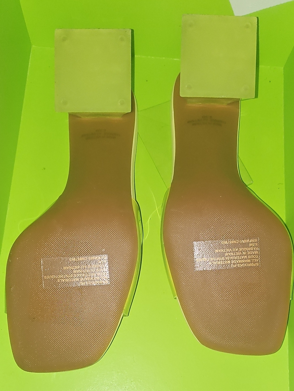 bp Lime Green Clear Strap Slide Sandals - Picture 2 of 5